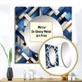 thumbnail image 3 of Designart "Geometric Grid In Urban Cobalt" 0 Square Mirror For Wall Decor - Large Blue Square Mirror Printed Wall Decor - Modern Square Living Room Mirror, 3 of 5