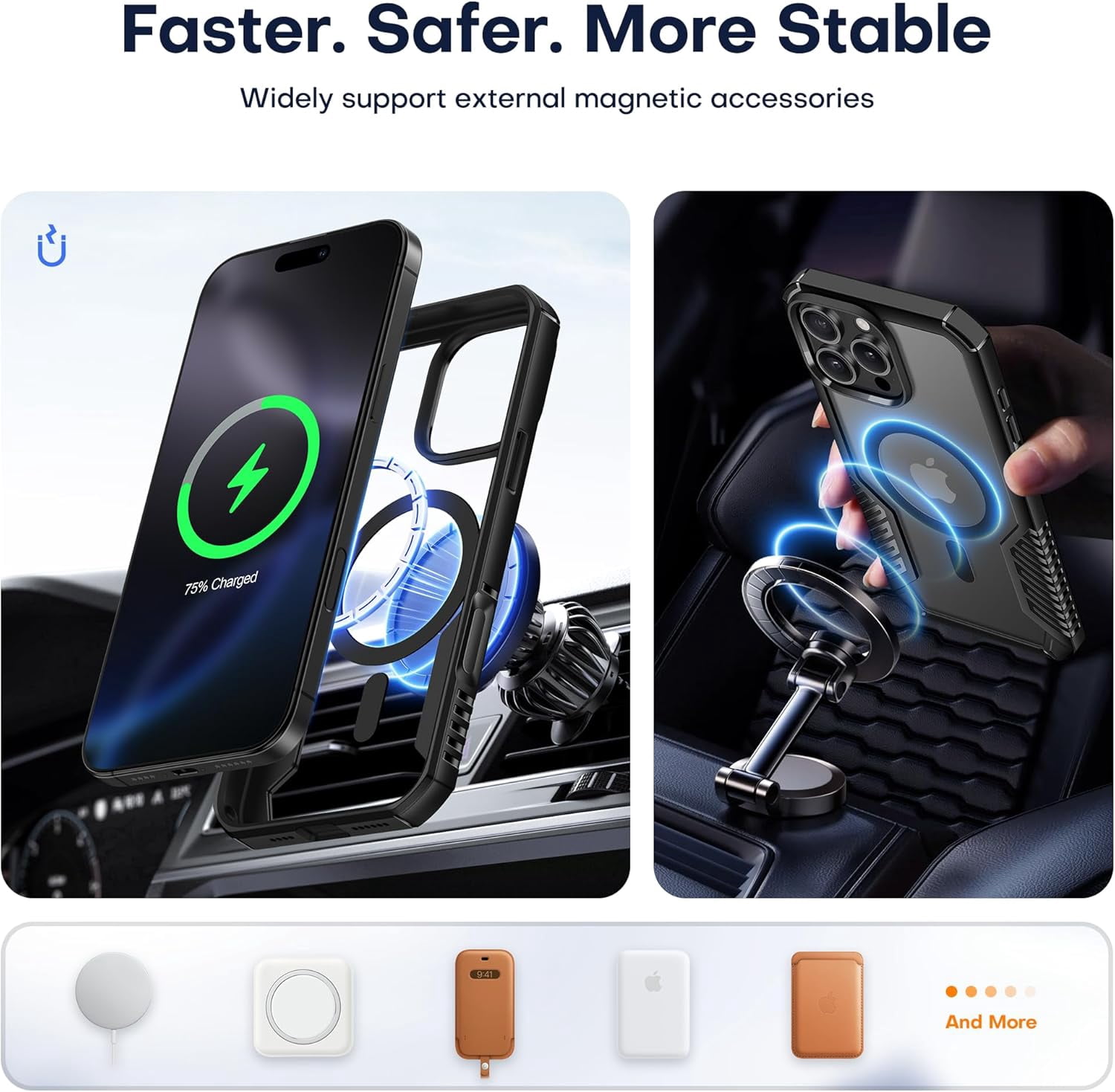 for iPhone 16 Pro Max Case, [Compatible with MagSafe] [18FT Military-Grade Protection] [with Privacy Screen&Camera Lens Protector], Heavy Duty Shockproof Rugged Magnetic Phone Case 6.9''
