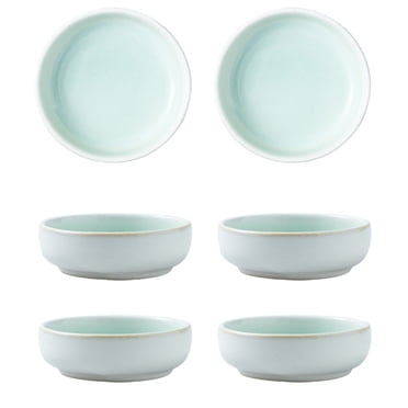 Pack of 6 Heat Resistant Ceramic Condiment Dishes Microwave Safe Durable Plate