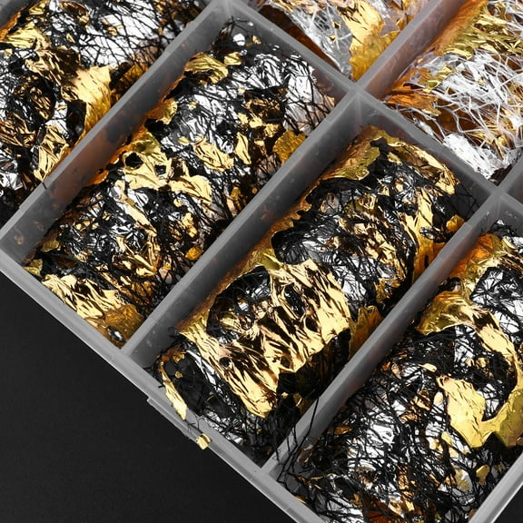 MUSEYA Decal Stickers Nail Art Sticker Gold Manicure Decal for Women Holiday Box