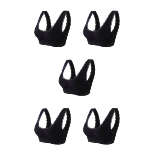 Sujetador push-up Sonducket para Mujer Sin Costuras Transpirable Negro XXXL
