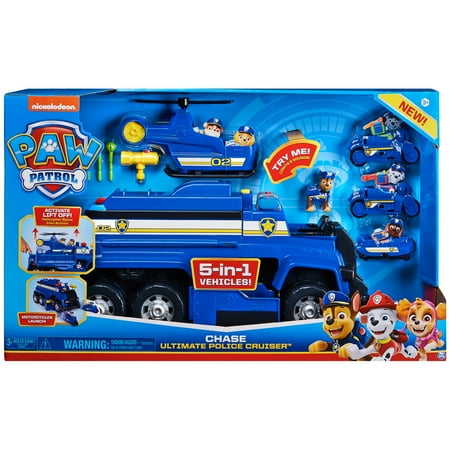 PAW Patrol, Chase’s 5-in-1 Ultimate Cruiser with Lights and Sounds, for Kids Aged 3 and up