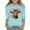 Light Blue, variant on WOYY Toddler Girl's Valentine's Day T-Shirt Cartoon Highland Cow Print 3/4 Sleeve T Shirt