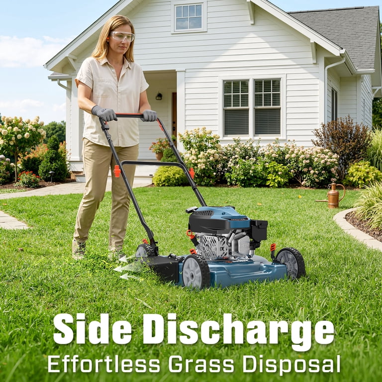 Senix, Gas Lawn Mower, 20-Inch, Blue, 144cc 4-Stroke Engine