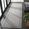 thumbnail image 3 of SAFAVIEH Beach House Joakim Bordered Indoor/Outdoor Runner Rug, Gray/Charcoal, 2'2" x 10', 3 of 16