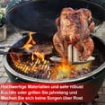 thumbnail image 4 of Asador de pollos, soporte para pollos de acero inoxidable, lata de cerveza para parrilla de pollos, asador de aves desechable con bandeja de goteo, 2 piezas, 4 of 5