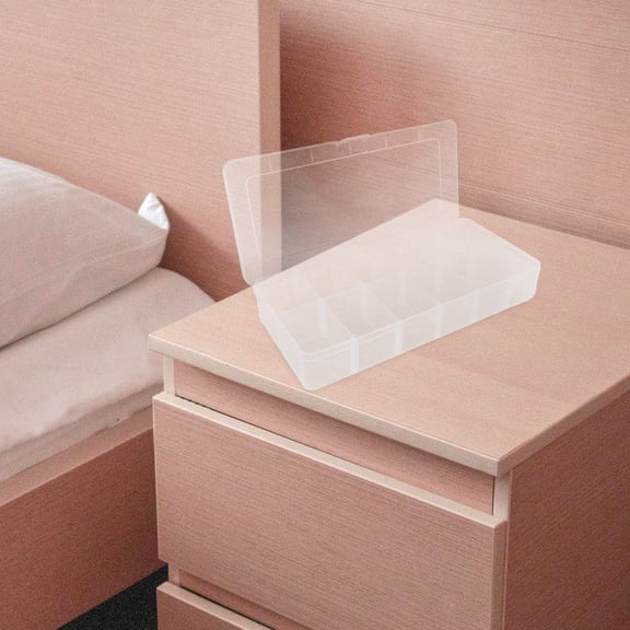 LOLIPPYY Transparent Compartment Organizer Box for Storing Nail Supplies, Beads, and Jewelry Accessories