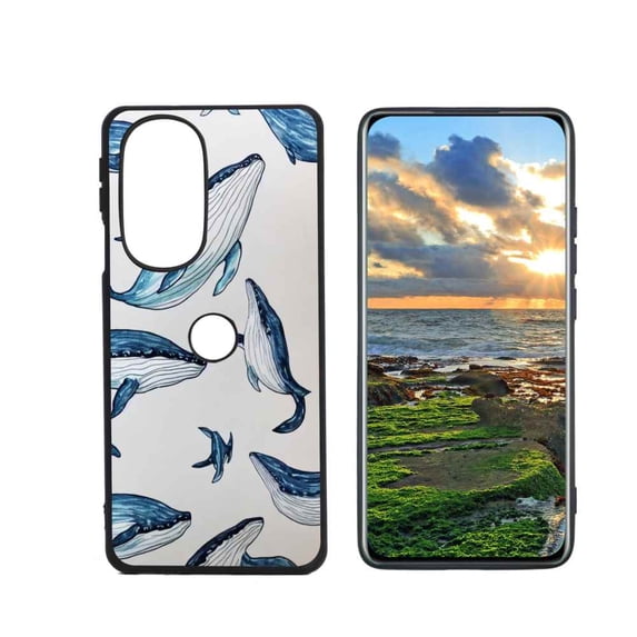 Compatible with Motorola Edge 30 Pro Phone Case, Whales-2 Case Men Women, Flexible Silicone Shockproof Case for Motorola Edge 30 Pro