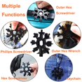 thumbnail image 4 of ZOEKIM 18-in-1 Snowflake Multitool, Stainless Steel Snowflakes Multitool Keychain, Combination Bottle Opener Incredible Tool, 4 of 4