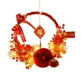 thumbnail image 2 of Chinese New Year Wreath Wreath Front Door 2024 Wreath Wall Festival Outdoor Fireplace LED Red Berry Home Decoration Wreath For New Year And Spring Festival - B,15.74inch, 2 of 9