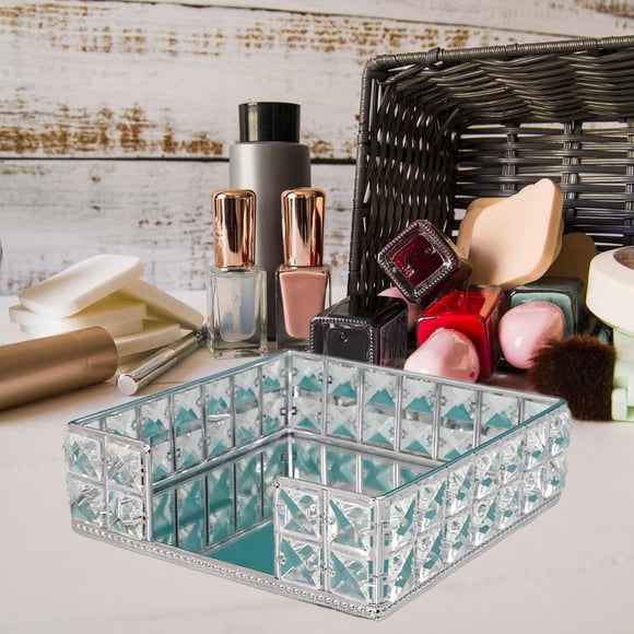 Perfume Tray Tabletop Ornament Mirror Tray for Lamps Small Ornaments Letters