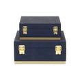 thumbnail image 4 of Zynova Square Gold Accented Box Set - Blue Faux Shagreen - Gold Metal Base -, 4 of 13