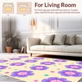 thumbnail image 2 of ODIKA 4'x6' Machine Washable Non-Slip Area Rug, Dreamscape Cloudburst with Iridescent Pastel Swirls and Whimsical Motifs High Traffic Rug with Pad, Purple, 498643, 2 of 8