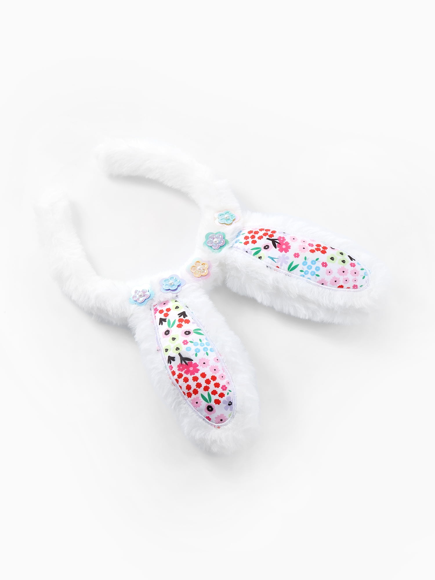 Way to Celebrate Easter Bunny and Flowers Calico Bunny Ears Headband, 1 Piece