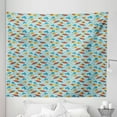 thumbnail image 1 of Fish Tapestry, Aquatic Animals in Kite Shapes in the Water with Bubbles Background in Blue Shades, Fabric Wall Hanging Decor for Bedroom Living Room Dorm, 5 Sizes, Multicolor, by Ambesonne, 1 of 1