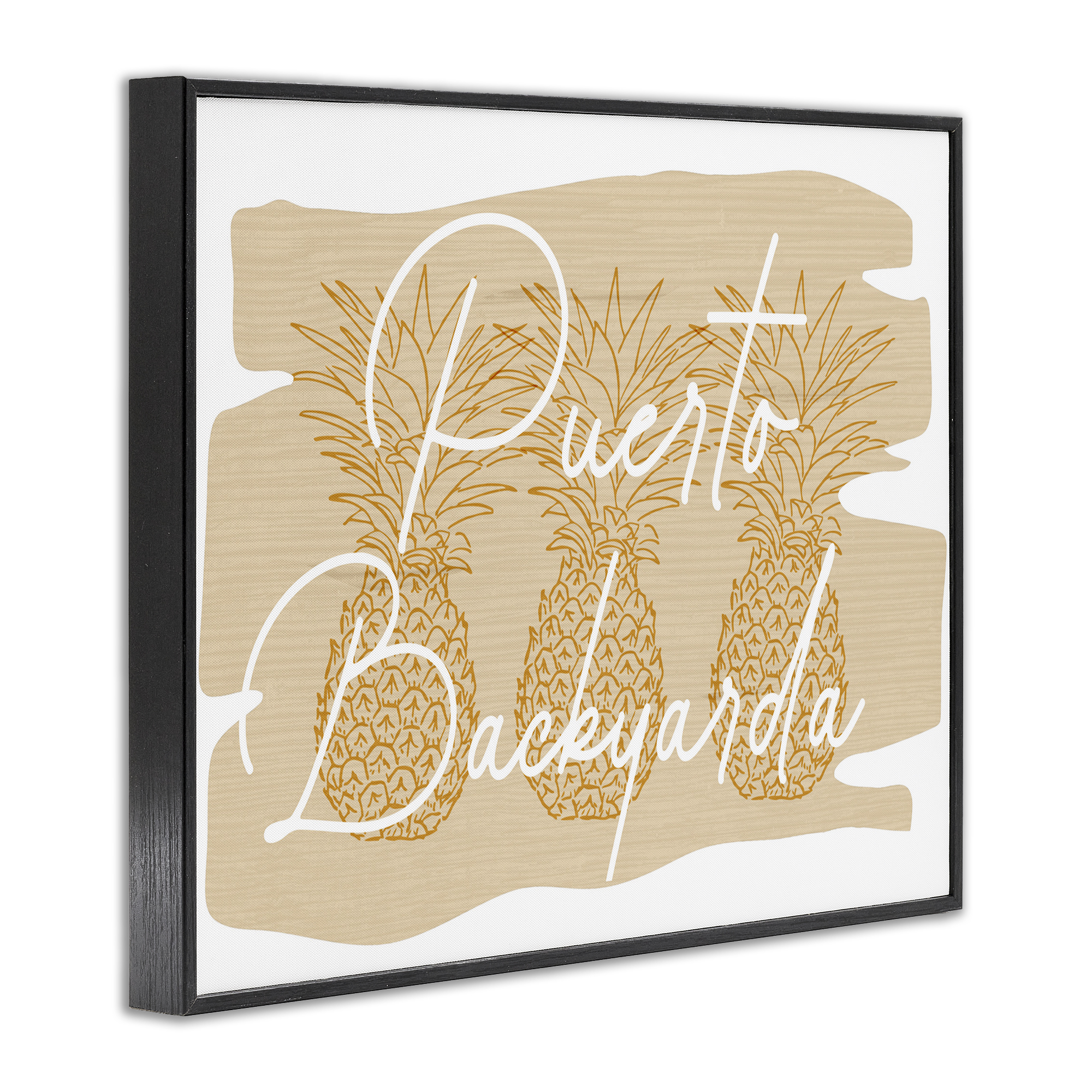 Stupell Industries Puerto Backyarda Phrase Food & Beverage Painting Black Framed Art Print Wall Art, 20 x 16