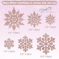 thumbnail image 2 of 36 Pack Snowflake Ornaments Plastic Glitter Snow Flakes Ornaments for Winter Christmas Tree Decorations Size Varies Craft Snowflakes, Rose gold, 2 of 8