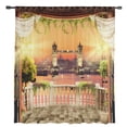 thumbnail image 3 of Courtyard City Night View Tulle Curtains for Living Room Bedroom Kitchen r Transparent Chiffon Sheer Voile Window Curtain, 3 of 7