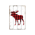 thumbnail image 1 of Reindeer in Buffalo Plaid Wooden Sign Wall Decor, 1 of 1
