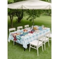 thumbnail image 3 of Outdoor Tablecloth with Umbrella Hole and Zipper, Red Starfish Rectangle Table Cloth 52x70 Inch Waterproof Tablecloth, Summer Conch Coral Beach Blue Plaid Picnic Table Cover for Patio Camping, 3 of 7