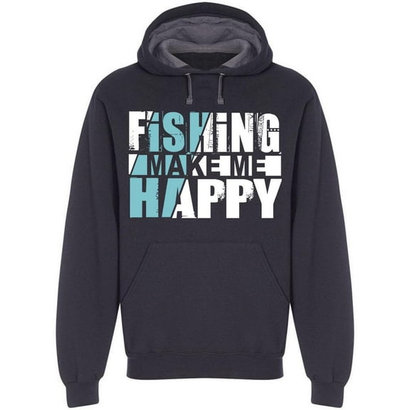 Fishing Make Me Happy Hoodie Men -Image by Shutterstock, Male Medium