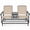 Beige, variant on ANGELES HOME 2-Person Outdoor Swing Glider with Mesh Fabric and Center Tempered Glass Table , Patio Double Swing Rocking Chair Loveseat, Beige
