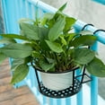 thumbnail image 2 of Metal Art Hanging Garden Rack for Flower Pots Planters Over Rail Fence Patio Holder, 2 of 9