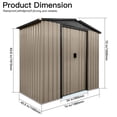 thumbnail image 5 of IVV 6' x 4' Outdoor Storage Shed with Slope Roof, Shutter Vents, Sliding Doors and A Latch, Garden Metal Tools Cabinet, for Storing Patio Furniture, Gardening Tools, Lawn Equipment, Brown, 5 of 5
