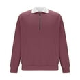 thumbnail image 5 of FNFYFH Men's Waffle Knit Shirt Long Sleeve Casual Quarter Zip Golf Shirts Color Block Collared Pullover Tops, 5 of 9