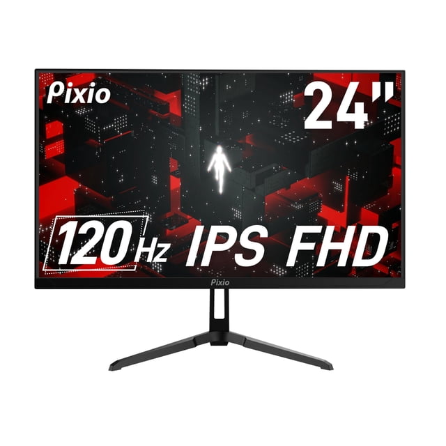 Pixio PX246 Wave 24 Pulgadas 120Hz Frecuencia de Actualización FHD Resolución 1080p Panel IPS 4ms GTG Tiempo de Respuesta Monitor de Juego con Sincronización Adaptativa