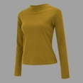 thumbnail image 2 of Bovemsi Sweatshirts for Women The Stand Collar Layer Winter Style Warm Solid Color Slim Versatile Inner T Shirt Long Sleeve Clothes Pullover, 2 of 9