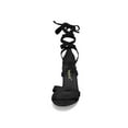 thumbnail image 2 of BLISSFUL STEP Women's Solid Color Lace up High Block Heeled Sandals, 2 of 7