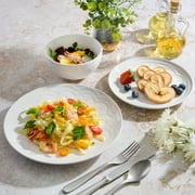 Gibson Elite Alemany 18 Piece Embossed Dinnerware Set - White