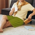 thumbnail image 6 of Bixox Men's Olive printed lightweight casual shorts, soft sleep shorts with pockets., 6 of 7