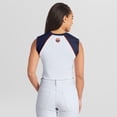 thumbnail image 2 of Women's WEAR by Erin Andrews White Houston Astros Cooperstown Cropped Raglan Tank Top, 2 of 2