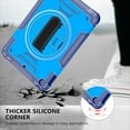 thumbnail image 6 of Shockproof Case for Apple iPad 6th 5th Generation, with Pencil Holder Military Grade Protection Rotating Stand Hand Strap Shoulder Strap Bumper Rugged Case for iPad 6th 5th Gen 9.7", Blue, 6 of 7