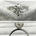 thumbnail image 2 of HeartsAndYou 2ct Round Cut Moissanite Six Prong Solitaire with Accent Ring 18k White Gold over Silver, 2 of 4
