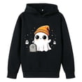 thumbnail image 4 of XAOFW Halloween Girls Hoodies Cute Ghost Printed Long Sleeved Hooded Sweatshirts Autumn Winter Cozy Graphic Pullover For Toddler Kids Comfortable Tops 3-4 Years, 4 of 4