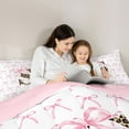 thumbnail image 5 of Castle Fairy Monogrammed Letter S 2-Piece Twin Bedding Comforter Set, Kawaii Pink Bow, Animal Leopard Print, Reversible, 5 of 8