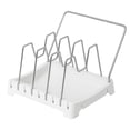 thumbnail image 1 of Durable Kitchen Pot Storage Racks with Adjustable Spacing, Towel Bar Holder Thickened Multi-function Pot Cover Rack with Towel Bar, Splicable Cabinet Racks, 1 of 9