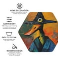 thumbnail image 3 of Lsque Abstract Funny Duck Pattern 4" Drink Coasters Set of 4, PVC Leather Absorbent Coasters, Table Coaster Set Decorative Coffee Cup Coasters Housewarming Gift -Hexagon, 3 of 6