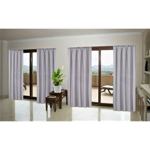 1 Single Panel Solid Foam Lined Blackout Window Curtain Panel Treatment Drape Rod Pocket Size 63" Long R64 silver