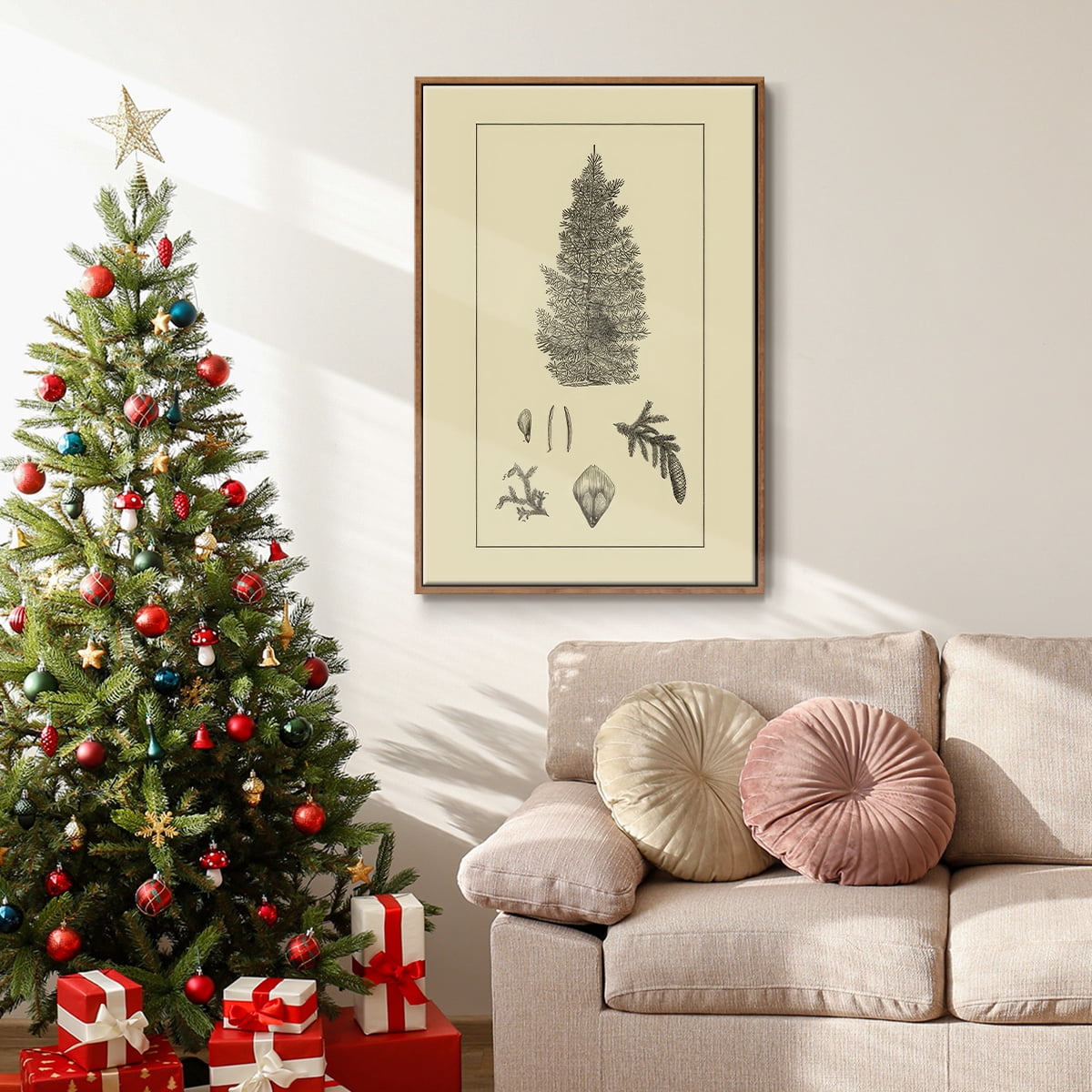 Arbor Study I - Framed Gallery Wrapped Holiday Canvas - 25 x 37 - Rosewood Frame