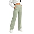 thumbnail image 2 of ClodeEU Women's High Waist Straight Leg Pants, Solid Color Casual Pant for Daily Streetwear ,Women's Plus XXXXXL, 2 of 7