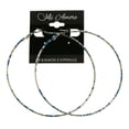 thumbnail image 2 of Mi Amore Hoop-Earrings Silver-Tone/Blue, 2 of 2