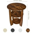 thumbnail image 3 of Round End Table with Storage Shelf,3 Tier Modern Side Table, Sofa Recliner Side Table,Accent Coffee Table,Nightstand for Living Room Bedroom for Small Spaces,19.7" D x 21.7" H, 3 of 8
