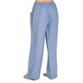 thumbnail image 3 of FIOPHY Womens Casual Lightweight Drawstring Elastic Waist Loose Wide Leg Pants Blue S, 3 of 6