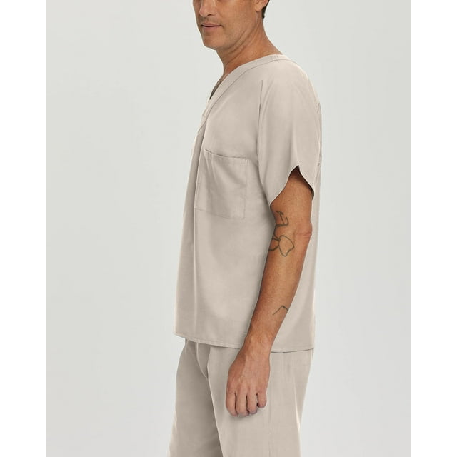 Landau Essentials Haut de Sarrau à Encolure en V : 1 Poche, Réversible, Unisexe, Coupe Classique Décontractée Sarraus Médicaux 7502
