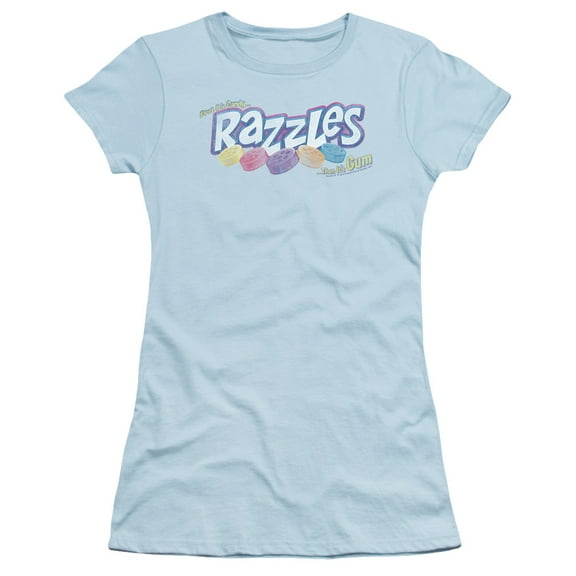 Dubble Bubble Distressed Logo S/S Junior Women's T-Shirt Sheer Light Blue
