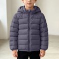 thumbnail image 4 of JZEJING Padded Jackets for Girls Solid Color Long Sleeve Puffer Coat Winter Zip up Hooded Thermal Quilted Outerwear with Pocket Girls Clothes Size 6, 4 of 7